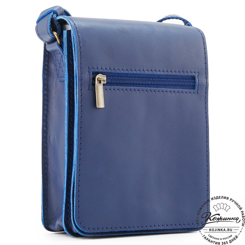 Мужская кожаная сумка "Робин" (синий)